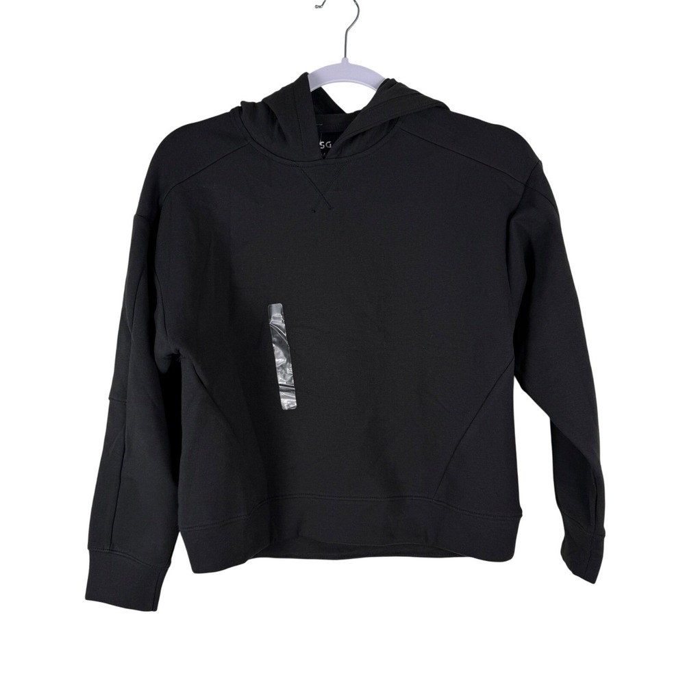 DSG Girls Sport Fleece Top Hoodie Black Sweatshirt Size M (10-12) Soft NEW